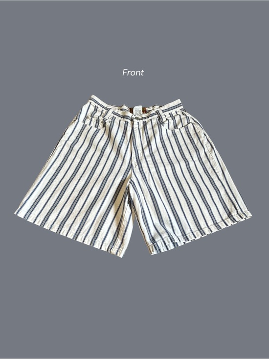 Jg Hook Pants - Vintage JG Hook Blue White Striped Cotton High Rise Shorts Size 10